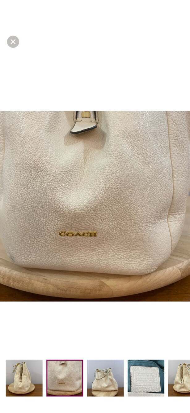 Coach Madison Phoebe Shoulder Bag in Ivory Pebbled Leather - Picture 3 of 9